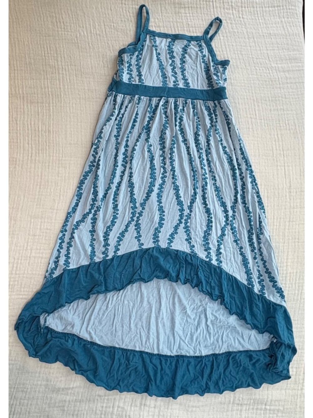 Kickee Pants Girls Hi-Lo Sea Grapes Dress W/Ruffle Hem - Size 6/8